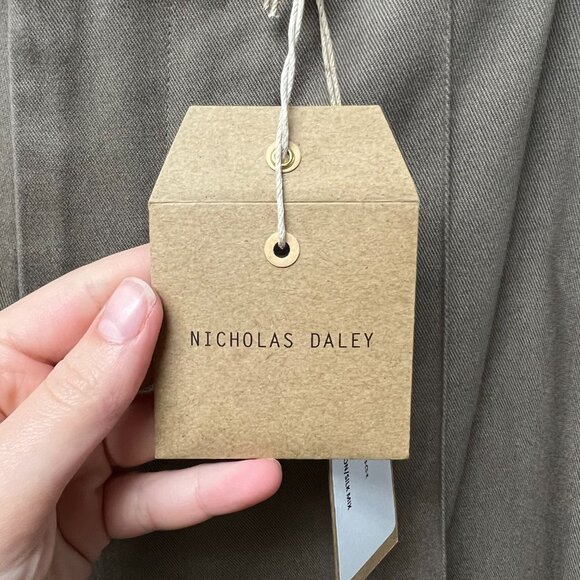 NWT Nicholas Daley Cotton/Silk Khaki Trousers - Size: 34/XL - Picture 11 of 13